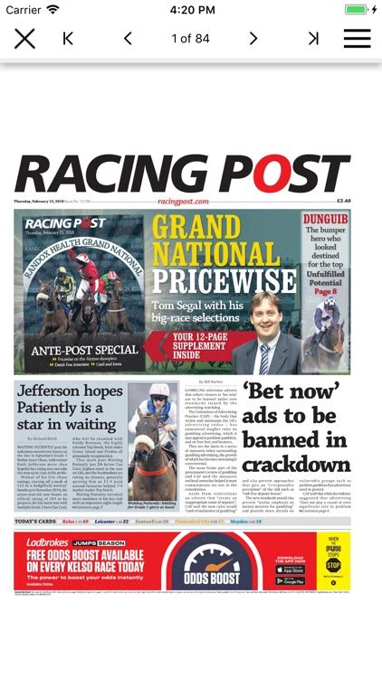 racing post newspaper online app.
